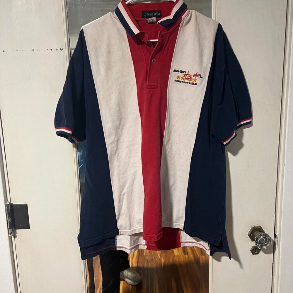 Red and white vintage polo shirt